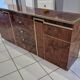 Vintage elm burl and chrome sideboard from the 1970s.