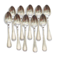 Set of 10 teaspoons in silver metal argit