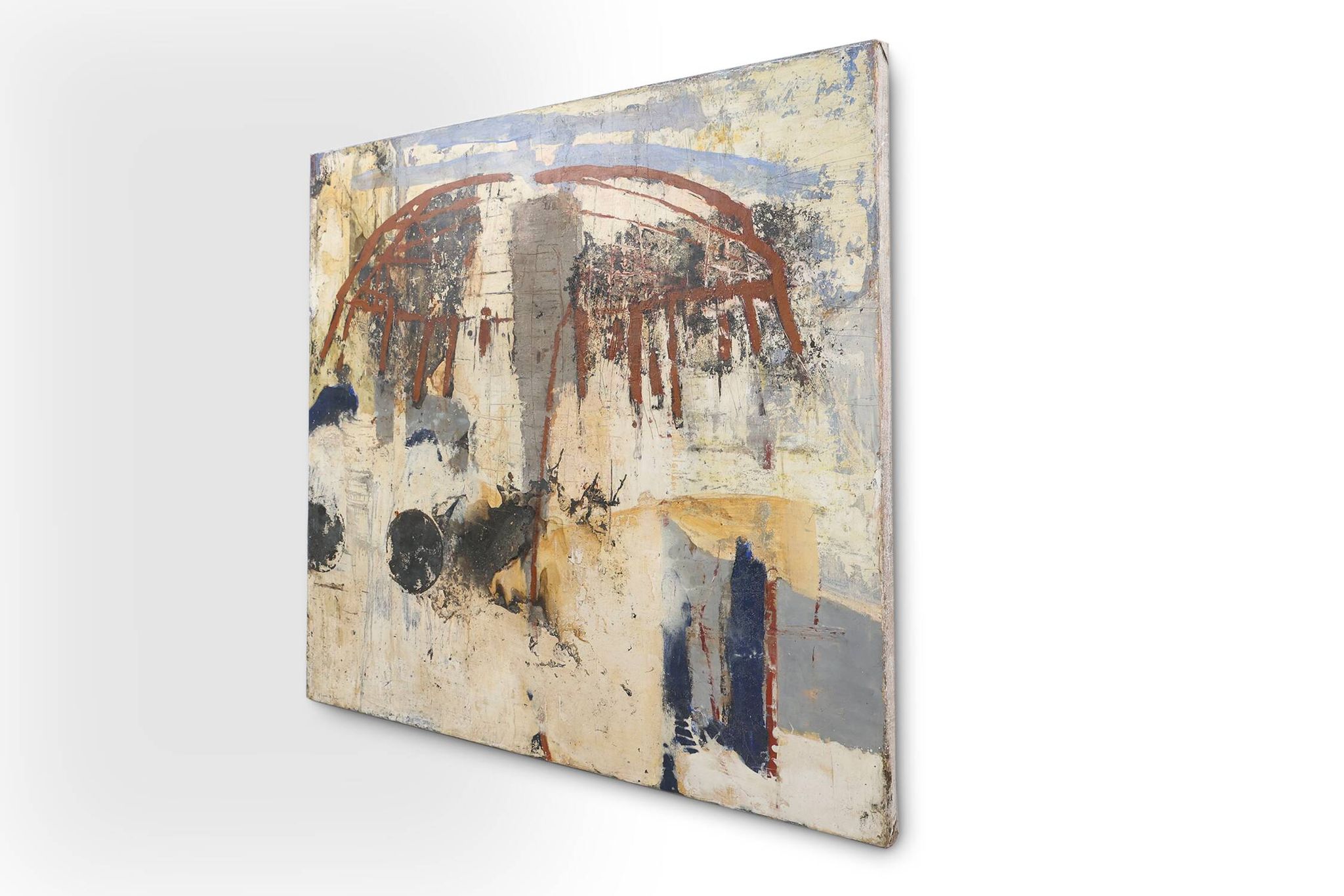 Ensemble de 2 peintures abstraites intitulées « Fyrhat » de l'artiste belge Nico de G