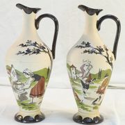Paire de pichets carafe signé Gaitaud grés Basque années 50