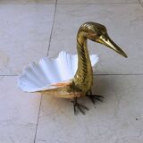 Bol en laiton et coquillage