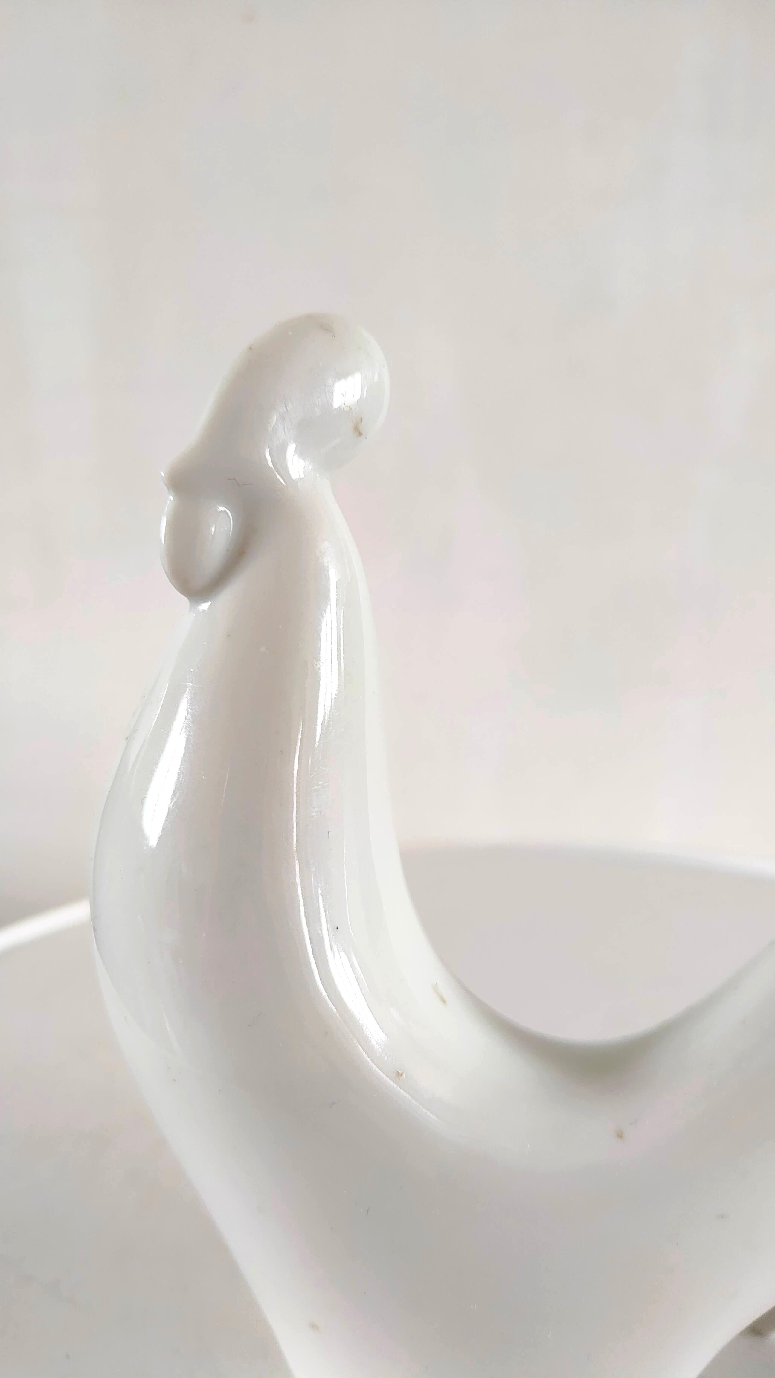 Coq stylisé en céramique design années 70