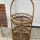 Vintage rattan bar server