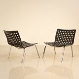 Pair of "Net" lounge armchairs by Giancarlo Vegni for Fasem 80's