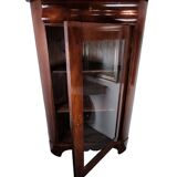Armoire d’angle antique de l’empire tardif avec étagères en acajou des années 1840