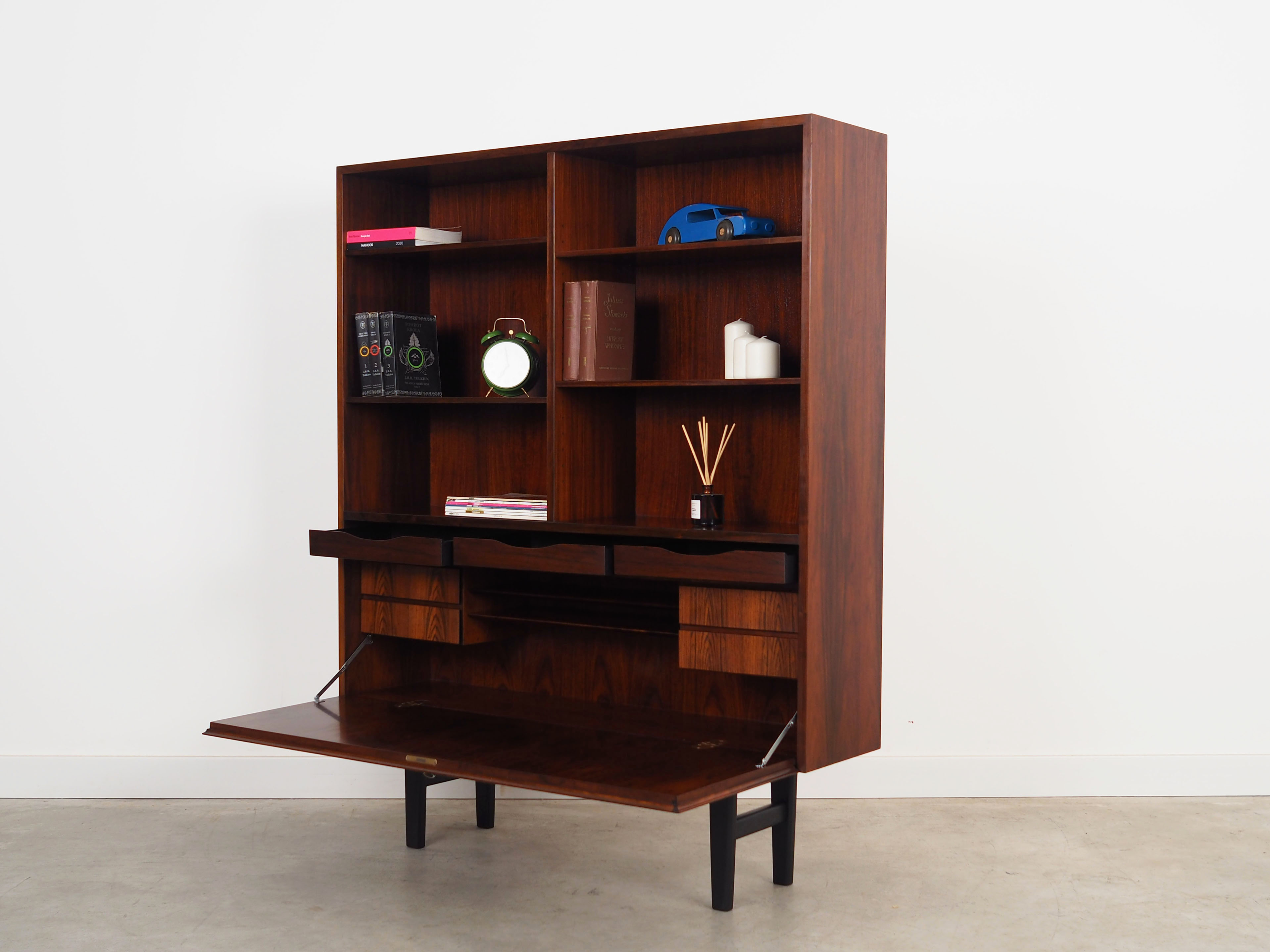 Rosewood bookcase, danish design, 1960s, manufactured by omann jun