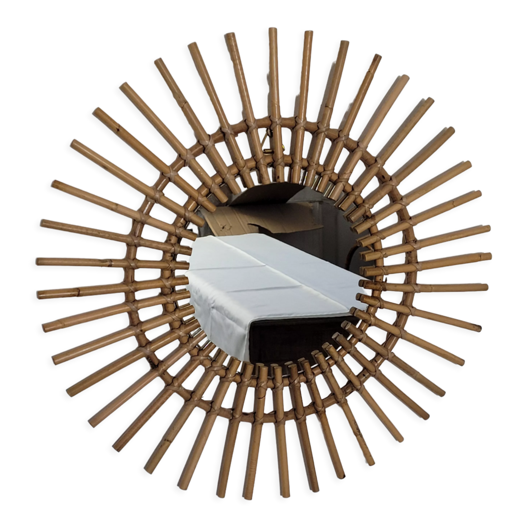 Rattan sun mirror, 55 cm