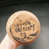Vallauris cracked sandstone signed Augustus dated 1959