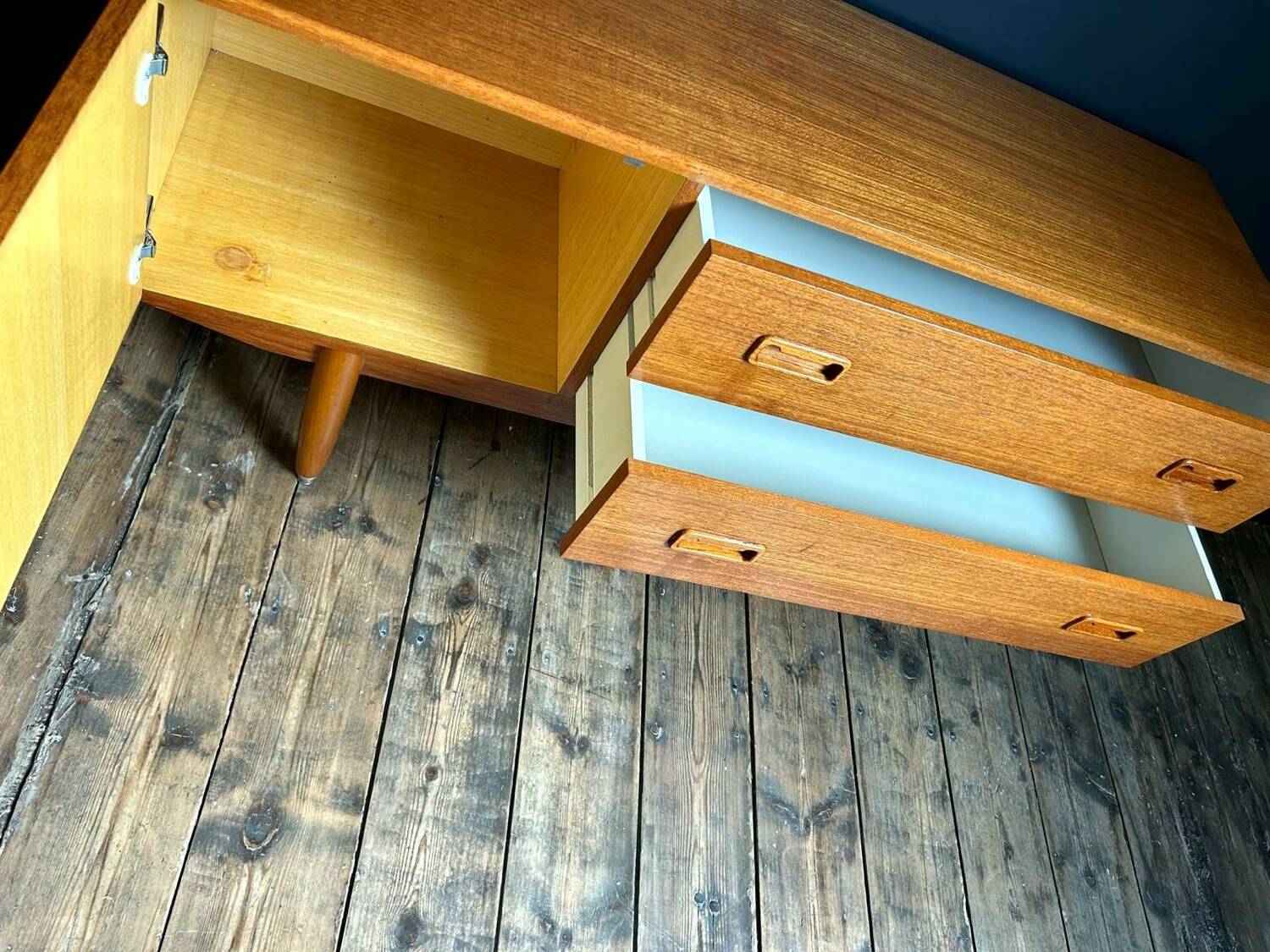 Vintage teak sideboard in Scandinavian design, antique TV stand
