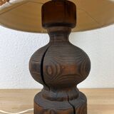 Brutalist wooden lamp from the 1970s by Temde