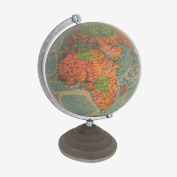 Globe terrestre verre Perrina vintage 1960 - 30 cm