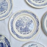 6 vintage flat plates
