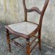 Antique chair, restored, rope seat, late 19th century.