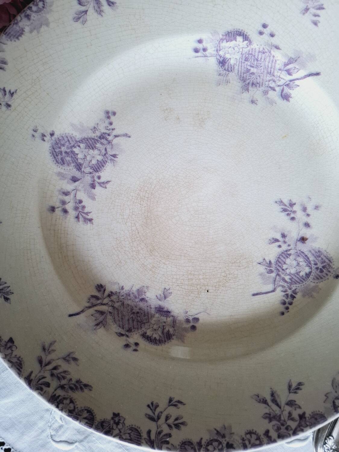 Antique iron earthenware dish