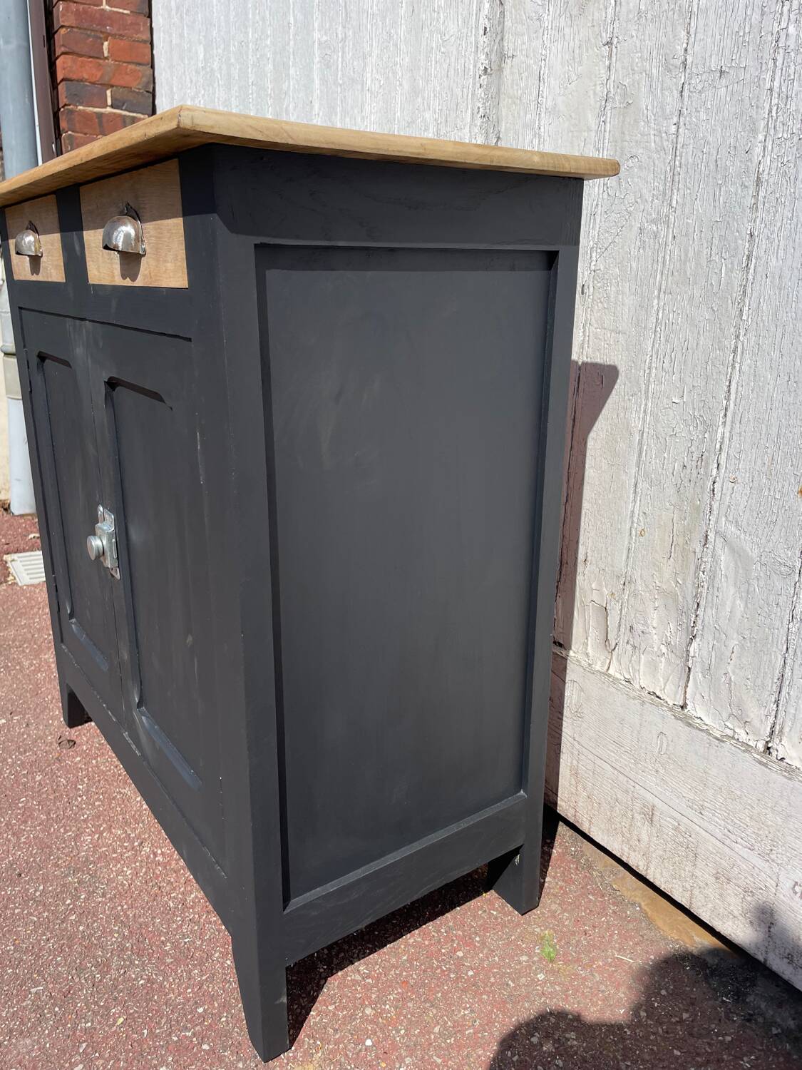 Parisian sideboard in black raw wood