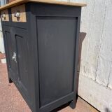 Parisian sideboard in black raw wood