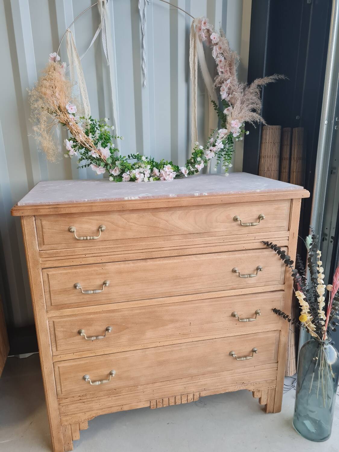Commode art déco vintage bois massif