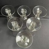 6 large blown and cut glasses from the 19th century