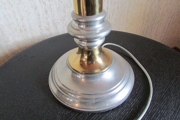 Table lamp in tin and gold metal, 1970s
