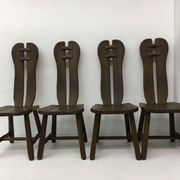 Set of 4 Belgian Brutalist Dining Chairs from De Puydt, 1970’s