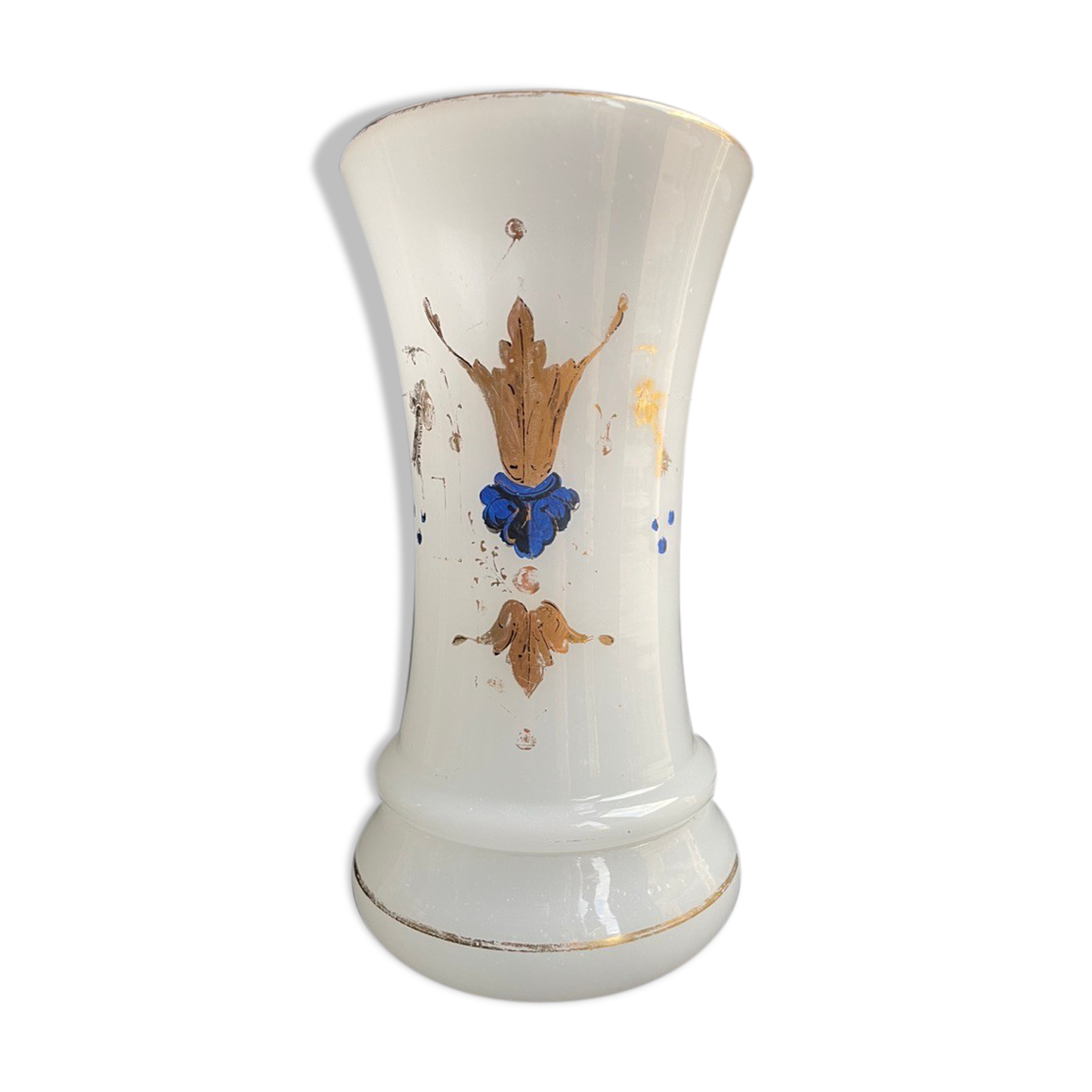 Vase napoleon iii opalescent white opaline