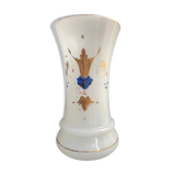 Vase napoleon iii opalescent white opaline