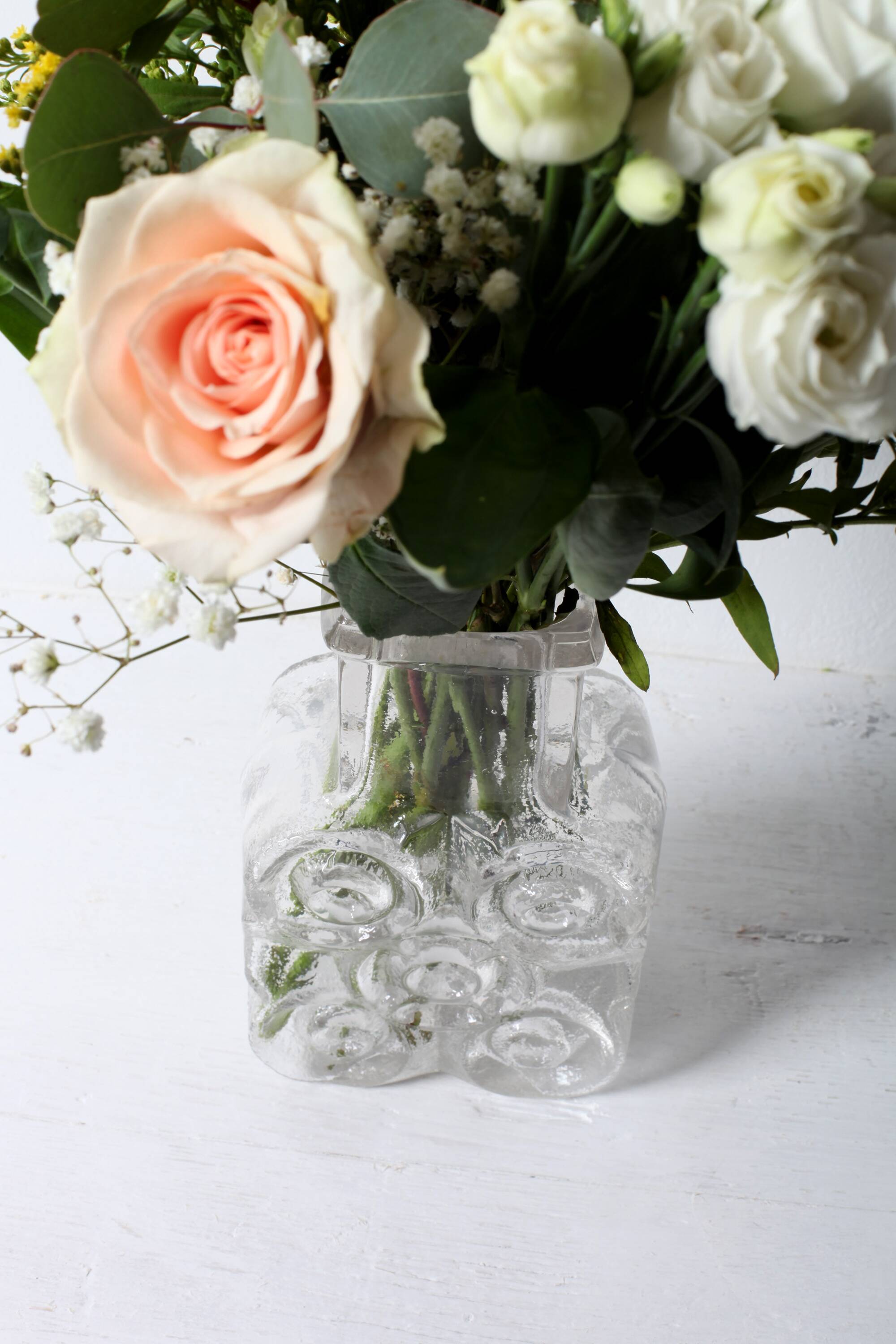 Pressed Glass Vase On The Rocks by Heiner Düsterhaus / Walther Glas / 1972