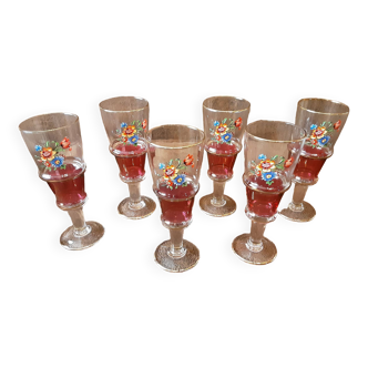 Set of 6 original liquor glasses