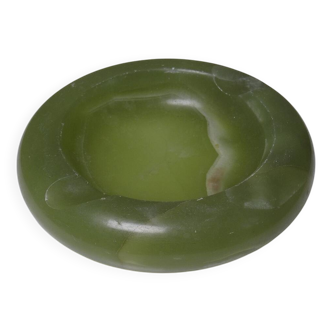 Gros cendrier en onyx vert rond vintage Italie années 50-60
