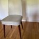 Pair of vintage mahogany and skai chairs