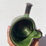 Coffee service signed Poterie de Marnaz including cups and pitcher in glazed terracotta