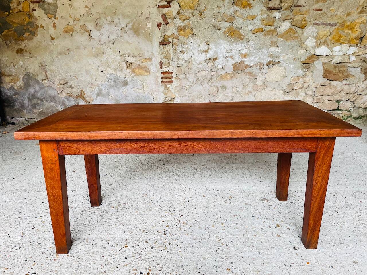 Vintage oak farmhouse coffee table, circa 1950's