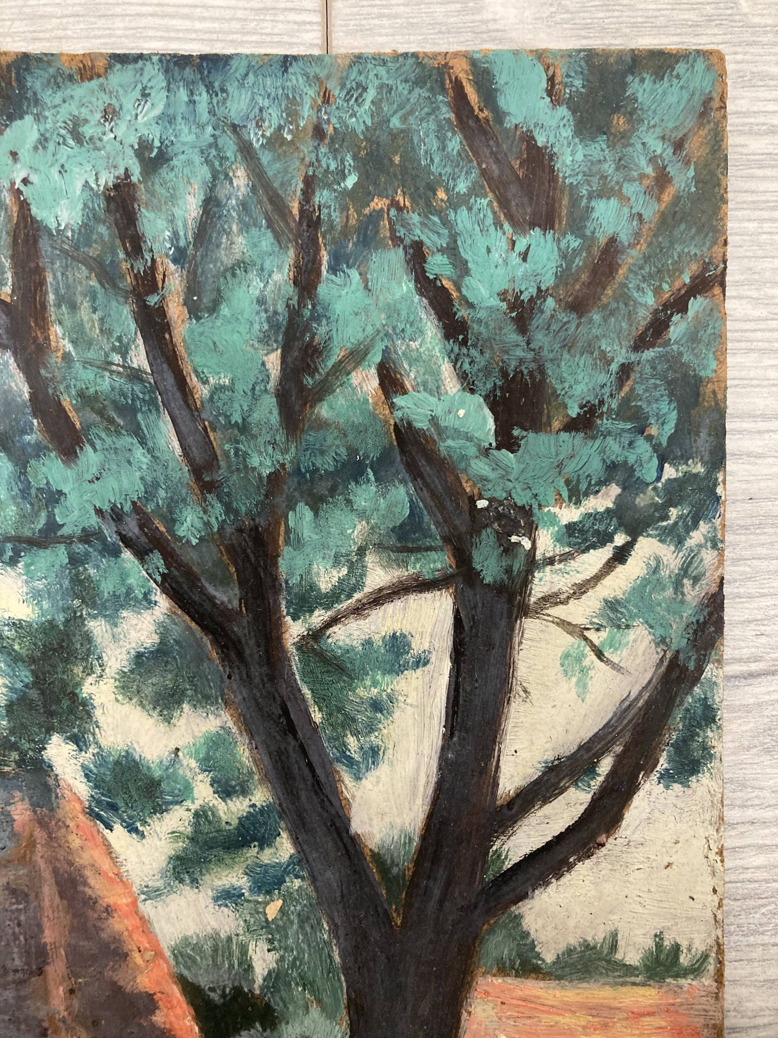 Huile sur panneau vintage