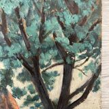 Huile sur panneau vintage