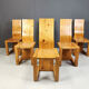 Vintage Finnish pine wood dining chairs, 1970s