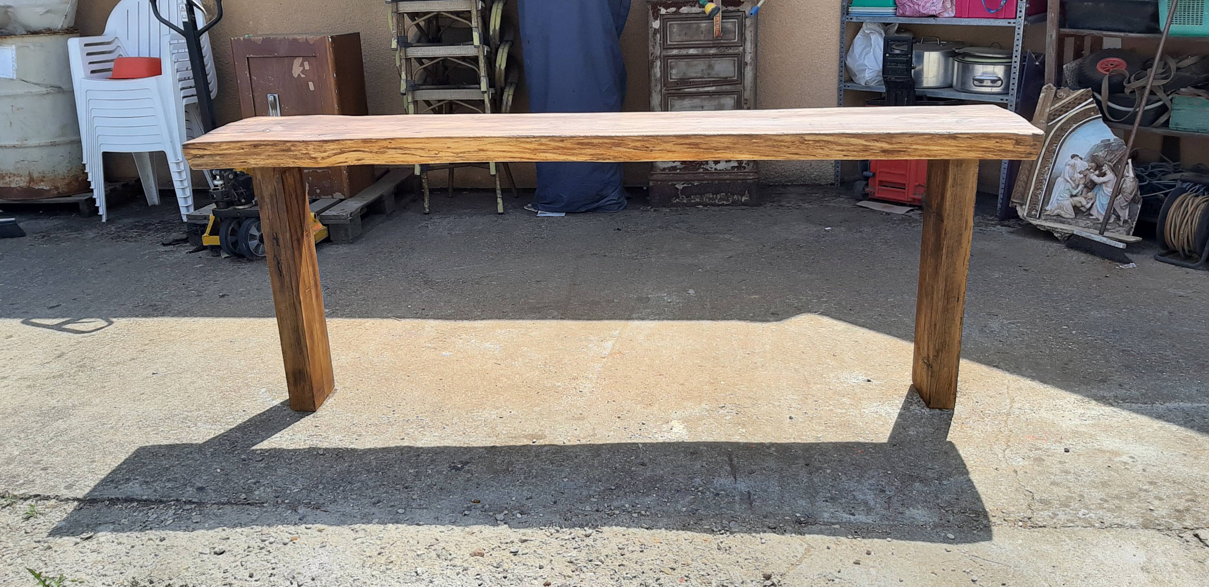 Industrial wood console