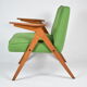 Fauteuil bunny, restauré, tissu vert, années 1960