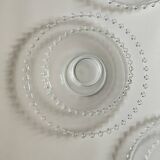 19-piece set of plates and dessert plates in bubbled glass