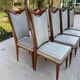 8 chaises scandinaves style italien 1950 bois et cuir blanc