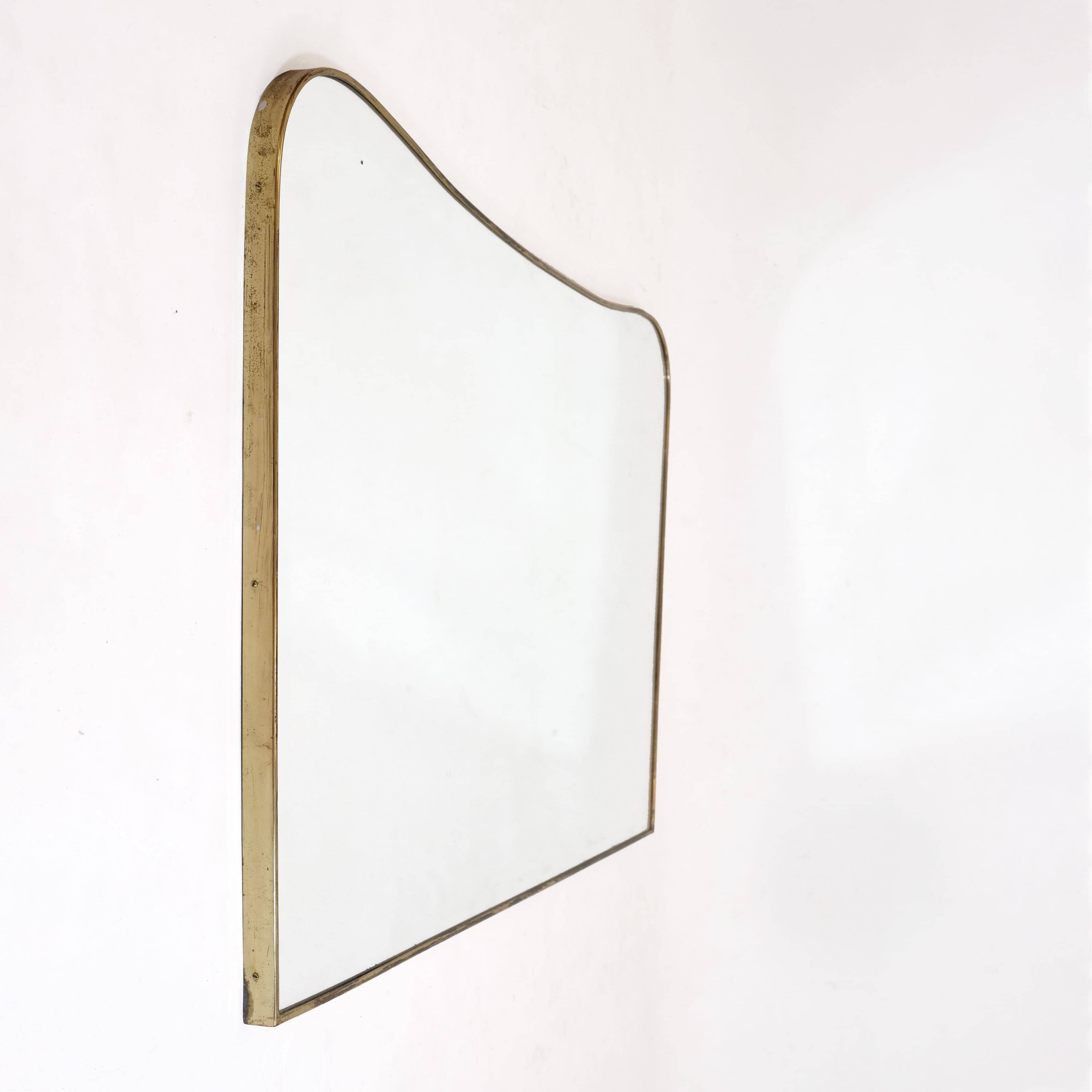 Very large Italian mirror from the 1950s, 118x78 cm.