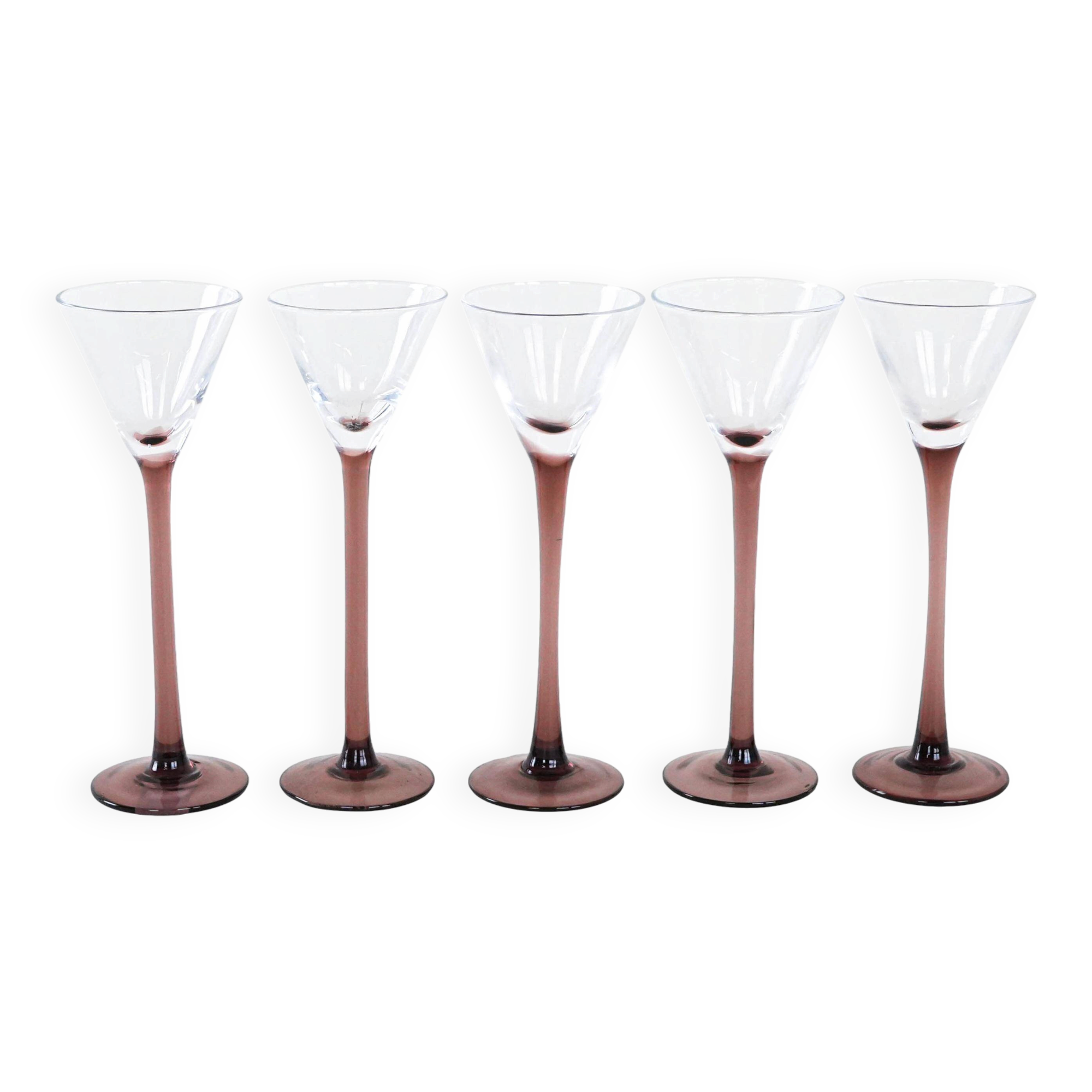Set of five glasses, Danish design, 1970s, manufactured in Denmark