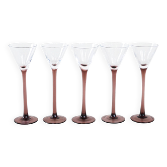 Set of five glasses, Danish design, 1970s, manufactured in Denmark