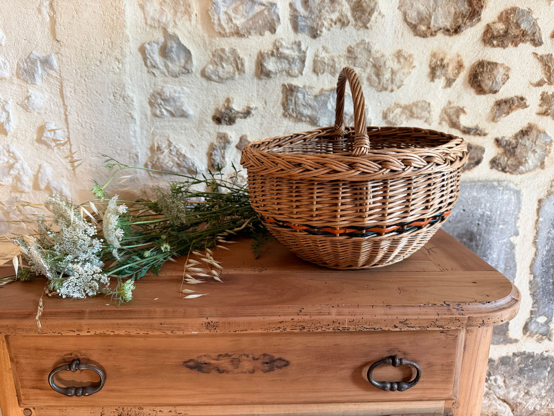 Vintage wicker basket