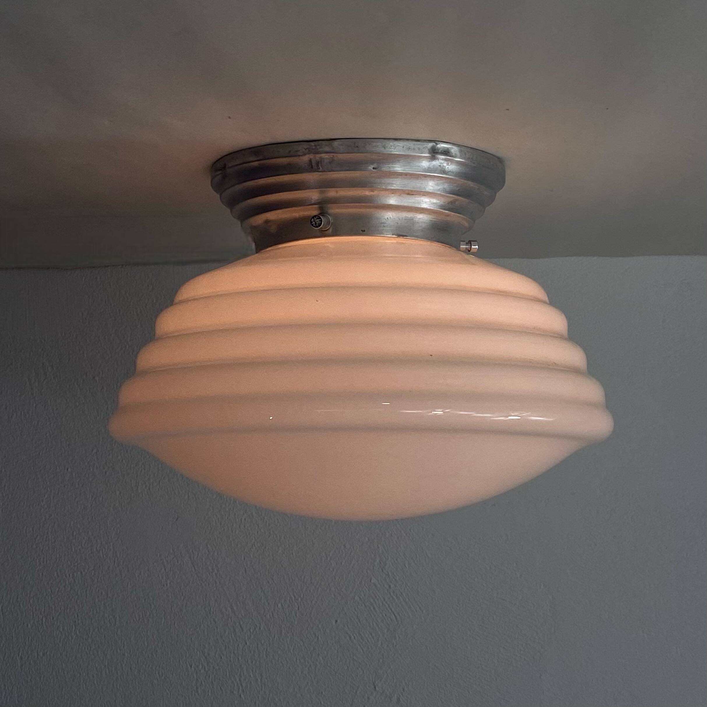 White opal glass globe ceiling light with aluminum fixing base LAMP-7330