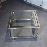 Vintage coffee table 1960s/1970s chrome and gold - Lancel house