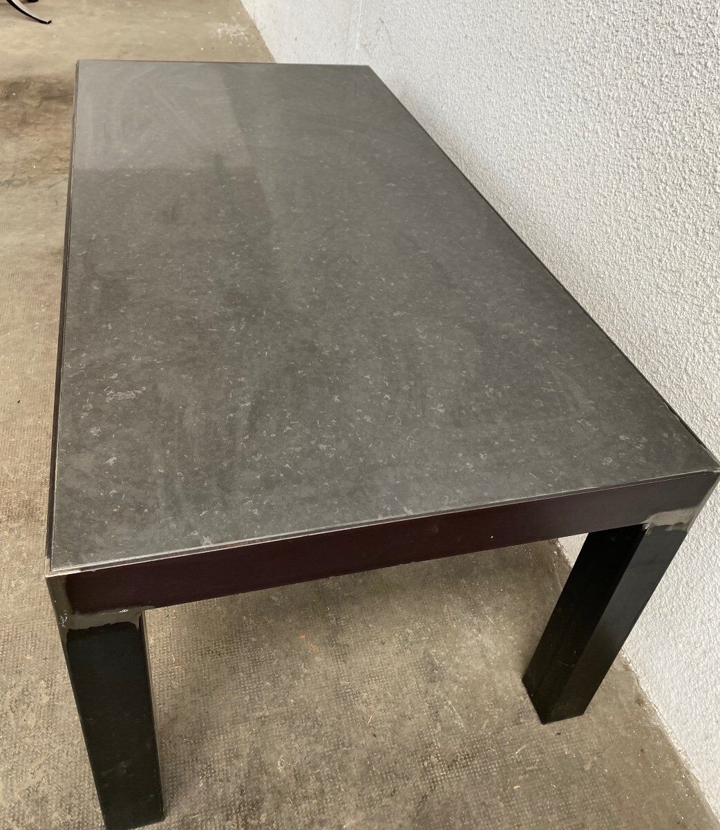 Industrial iron and quartz table