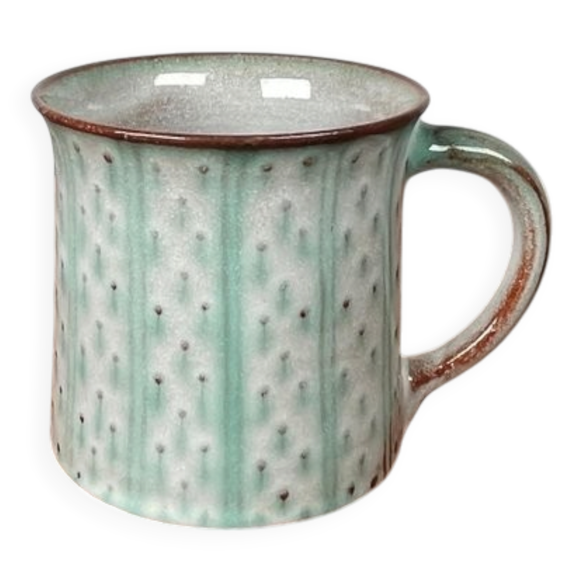 Mid-century modern studio pottery mug by Monika Maetzel, 1960s.