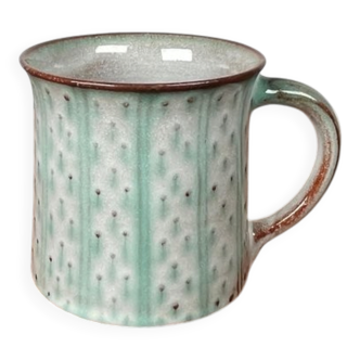 Mid-century modern studio pottery mug by Monika Maetzel, 1960s.