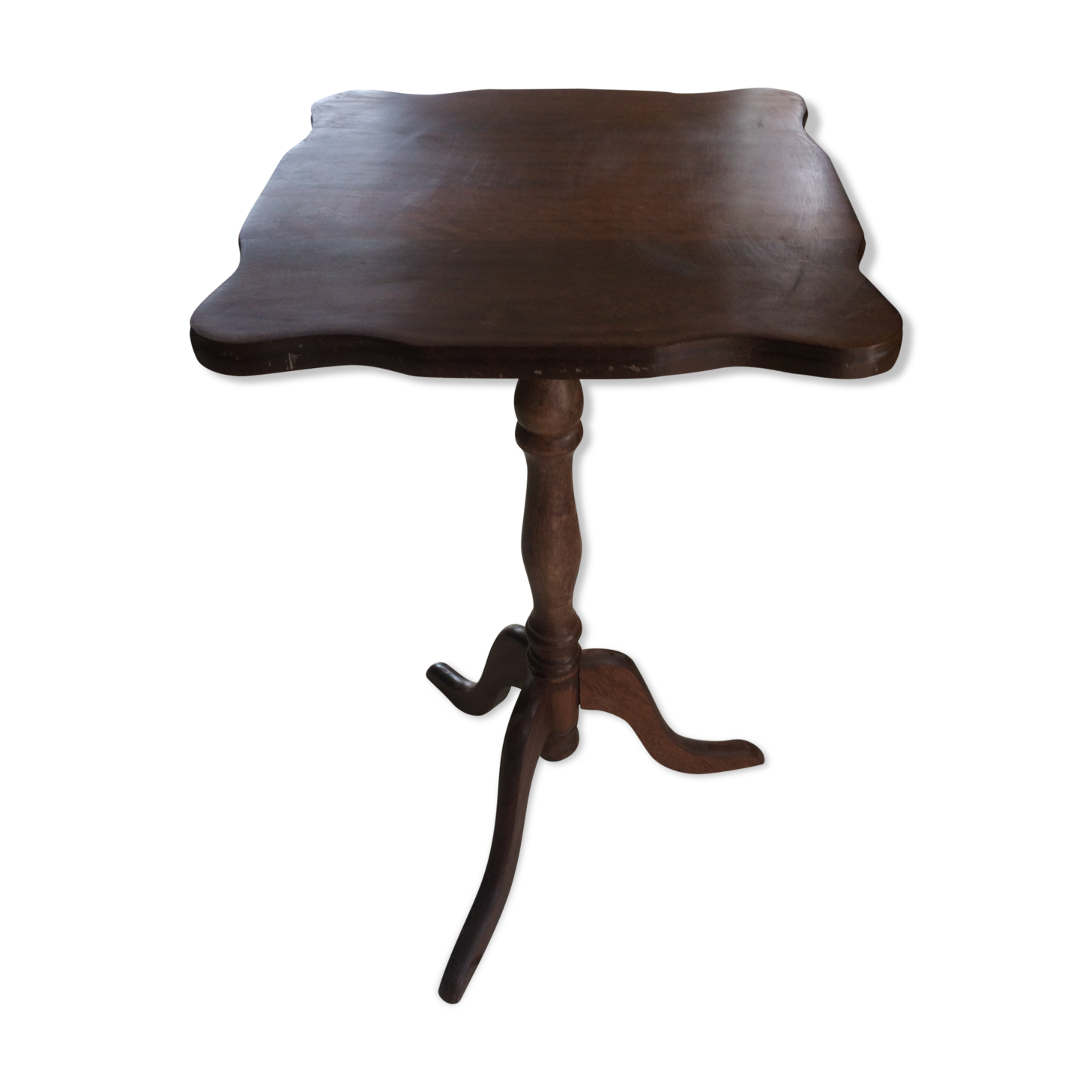 Mahogany square healing tripod foot