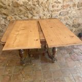 Table repas en bois, extensible avec rallonges